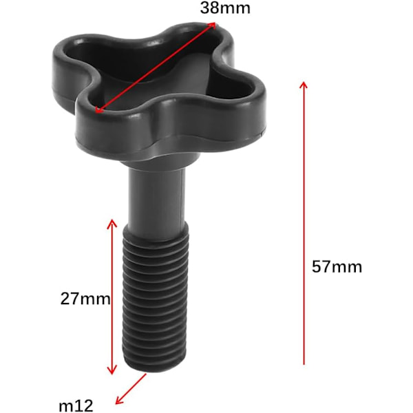 2 kpl Muoviset kiinnitysruuvinupit puutarhakatokseen, ulkokalusteiden lisävarusteet sadesuojan rungon yhdistämiseen puutarhakeinuun, musta M12x57mm