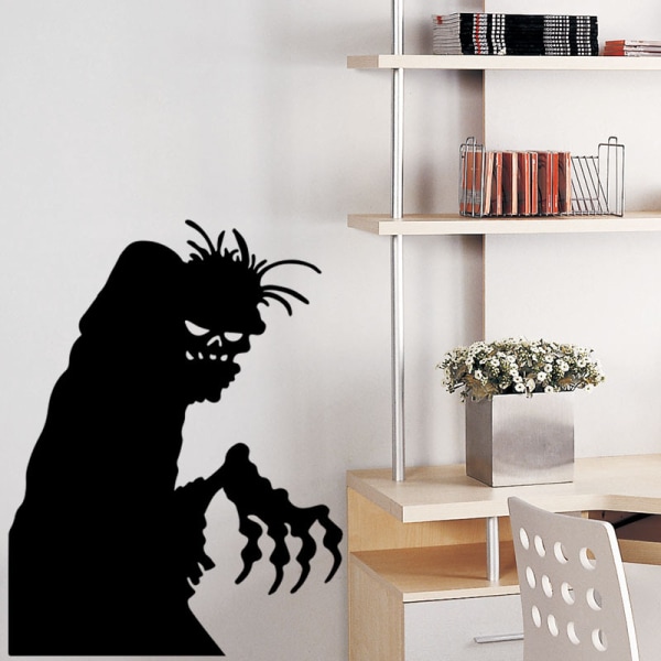 Halloweenin surkea pieni aave seinätarra vedenpitävä irrotettava musta aave tarra Halloweenille