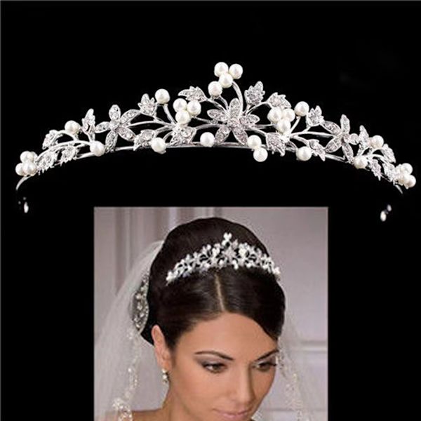 Rhinestone Krystal Tiaraer og Kroner Hårbånd Til Kvinder Fødselsdag Kongelig Bryllup Prom Prinsessekrone