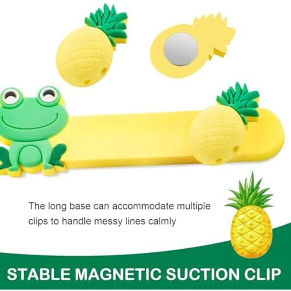 Magnetiska Kabelhållare 1-pack 3 Klipp Multifunktionella för Hem Kontor, Kabelhantering Självhäftande Trådarrangör Under