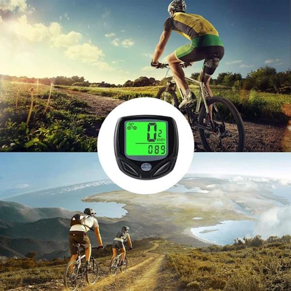 Cykelcomputer med speedometer og kilometertæller - Trådløs, vandtæt cykelcomputer