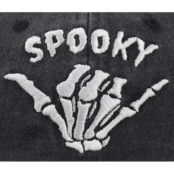 Halloween Spooky Hatt för Kvinnor Män, Justerbar Broderad Bomulls Skelett Hand Baseballkeps