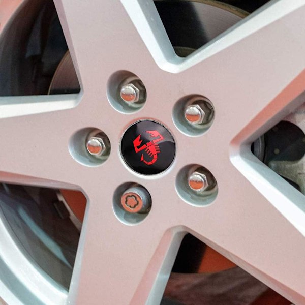 4 stk 2,2\" Hjulnavdeksel Senterdeksel for Logo Sirkelbueform 3D Stereo Aluminiumslegering Vanntett Emblem Badge Sti
