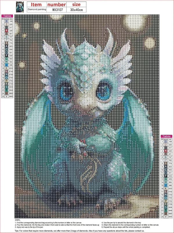 5D Diamantmålning 30x40cm Drake M