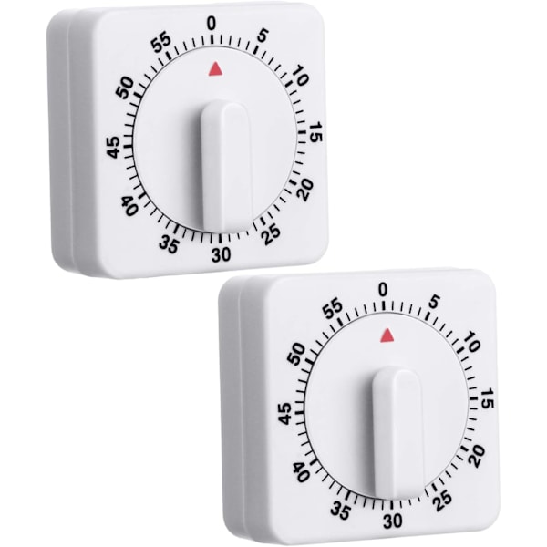 2 stk 60 minutters kjøkkentimer 1 time Visuell kjøkkenklokketimer Mini nedtellingstimer Høy lyd, Mekanisk timer for