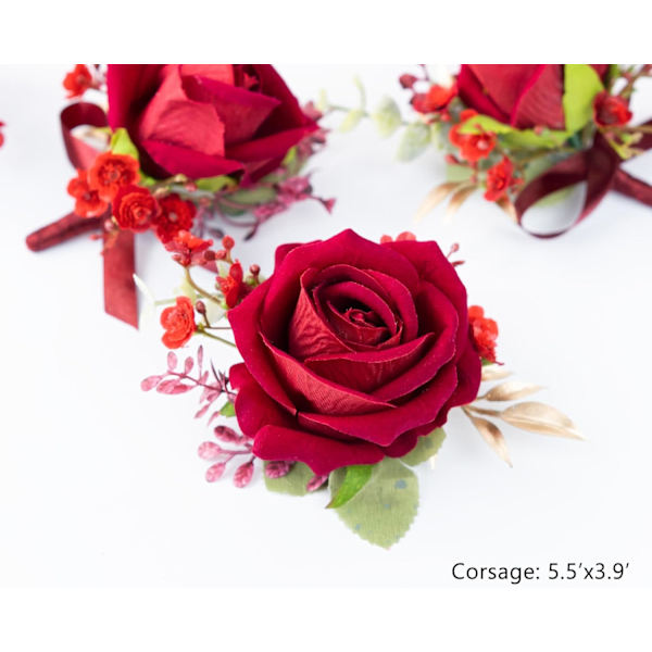 Corsage og Boutonniere Sæt til Brudgom Brud Groomsmen Brudepiger Bryllupsfest Prom, Arti