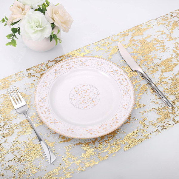 MH-Gold Bordløber, 10Mx28cm Metallic Gold Bordløbere Guld F