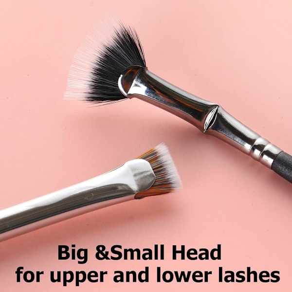 2 STK. Mascara Fan Børste, Vippebørste Fan til Naturlige Løftede Effekter og Forbedring af Nedre Vipper, Syntetisk Fiber Glat Påføring Ingen Udtværing Klumper