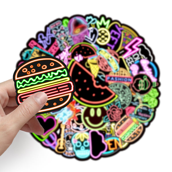 Vedenpitävät graffititarrat, graffititarrat, neon-graffititarrat kannettaville tietokoneille, moottoripyörille 100pcs
