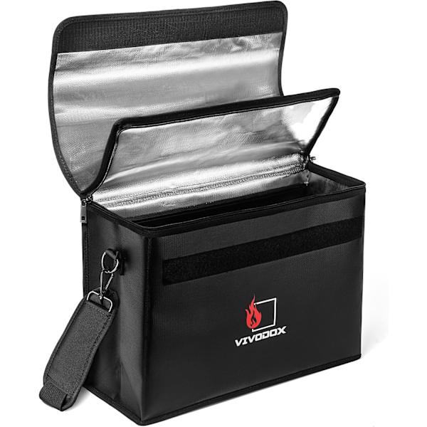 Brandsikker Dokumenttaske - Brandsikker Vandafvisende Dokument Opbevaring - Brandsikre Tasker Stor 17x12x6 Passer Let Bindeapparater og L