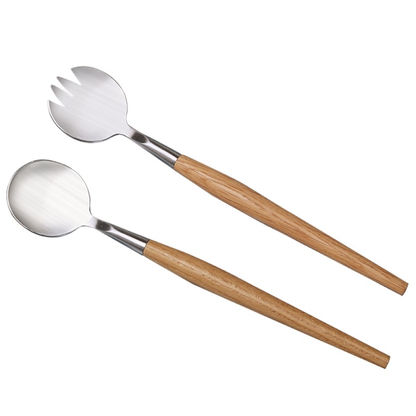 2 stk. 28,5 cm lang salatbestik i rustfrit stål