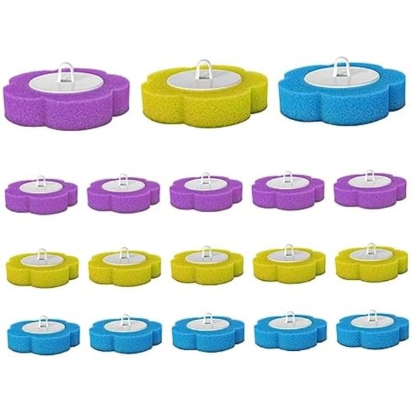 18 Stykker Engangs Toalettbørste Refill Toalettbørstehode Refill 3 Lag Svamp Toalett Refill Børstehode