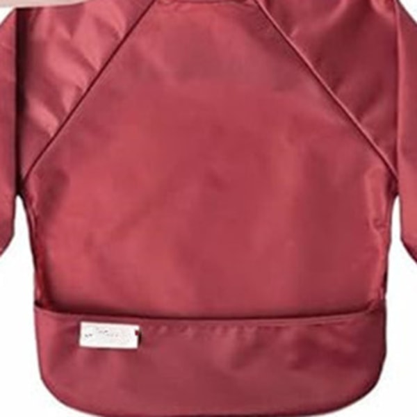 Masseresistente Baby-Sutter, 2-pak Langærmet Suttersæt, Vandafvisende Suttersæt til Småbørn, Maskinvaskbar, Pink, Bu