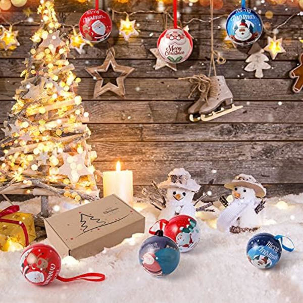 Julegodteriboks Hengepynt, 6 stk Kreative Juleblikk Godteriboks, Juletre Hengekule