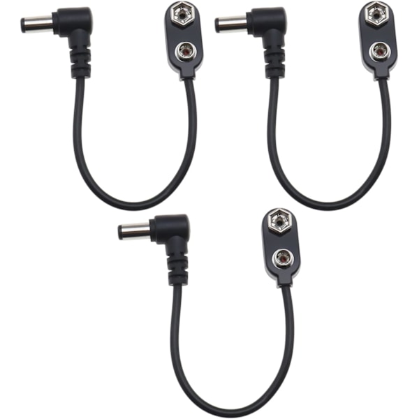 3 st 9V batteriklämmor konverterkabel 5,5 mm 2,1 mm hane kontakt 9 volt strömkabel snäppkontakt för Gui