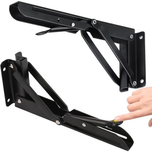 2 stk. 440mm Foldbare Beslag, Foldbare Beslag, Sort Foldbar Konsolbeslag, Vægbøjle