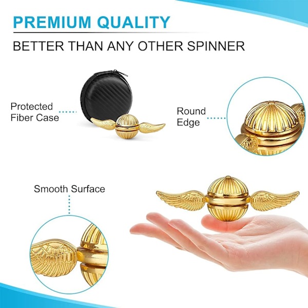 (Guld + Färgglad) 2 stycken Fidget Spinner för barn och vuxna - Cool Magic World Ball Finger Toy Fid