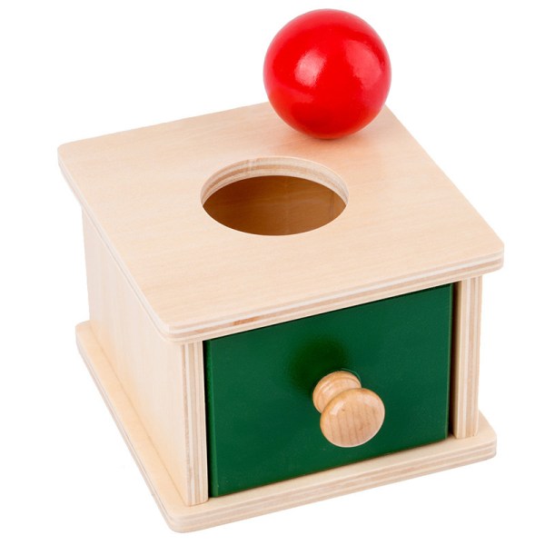 1 pièce de boîte sur pied d'objet Montessori avec balle jouets éd