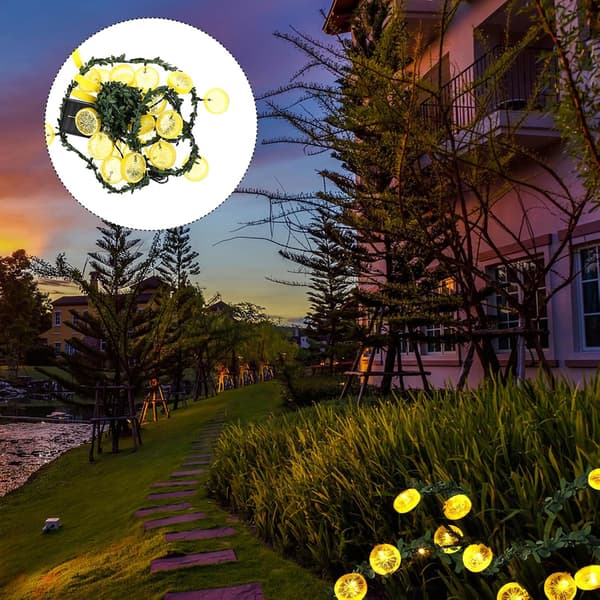 2 stk. gule gardin gadelys udendørs persienner sol lampe LED S
