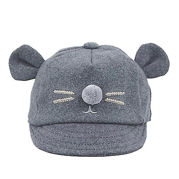 Barn Baby Bunny Rabbit Visor Baseball Cap Bomull Mörkgrå