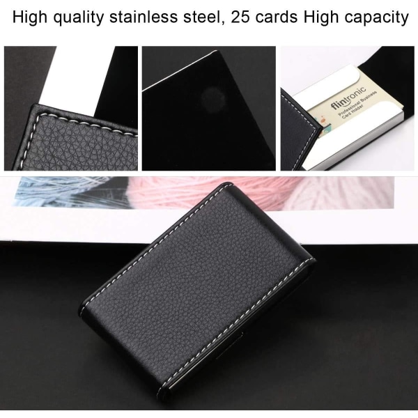 Musta käyntikorttikotelo - PU-nahkainen luottokorttikotelo, Ultra