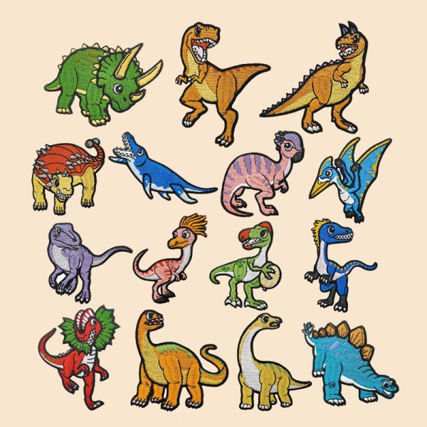 Lot de 15 écussons en forme de dinosaure pour decoration de vêt