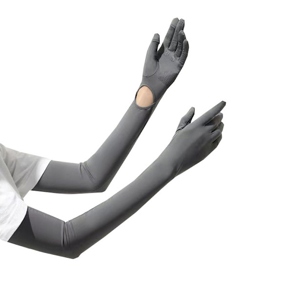 2 par solbeskyttende handsker til kvinder med lang solbeskyttelse og touch screen-funktion Jelly Orange and Gray
