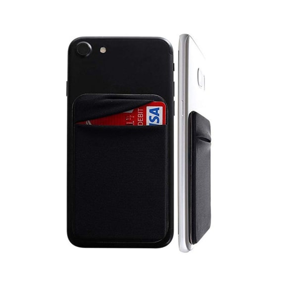 Universal mobil plånbok/korthållare Paket med 2 - Svart klistermärke