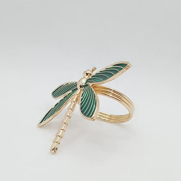 6-pak Gull Serviettring Dragonfly Serviettringer Holdere Insekt Serviettringer Spenne for Thanksgiving, Jul, Familie Samling