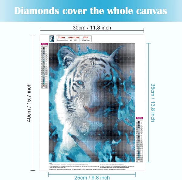 (30x40cm) 5D Diamantmålning Tiger 1