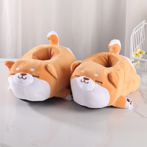 （Corgi Shiba Inu） Cartoon Cute indendørs hjemmesko - Vinter bløde varme plys hjemmesko - Unisex Emoji Sl