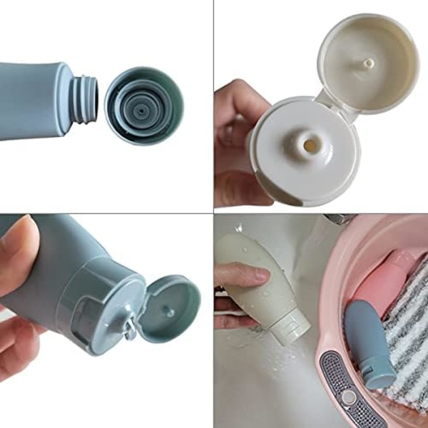 3,5x10,9cm 3-pack Reseflaskor, 60ML Reseflaskor & Behållare, Små Mini Tomma Plastflaskor för Resor