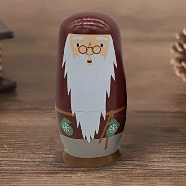 Ryska Nesting Dolls Jul Ryska Matryoshka Dockor Trä Staplingsleksak Presenter till Barn Pojkar Flickor