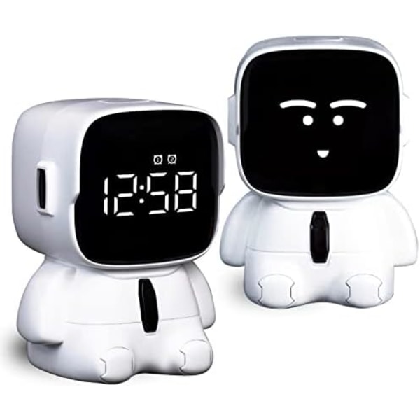 Digital väckarklocka för barn, LED-elektronisk digital klocka med snooze-funktion, hög volym, 8 volymnivåer, 12/24H, 5 typer
