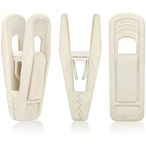 71mmx22mmx22mm Förpackning med 20 Halkfria Flockade Sammet Klädnypor för Tunna Sammetshängare Kostymer Byxor Kjolar (Beige)