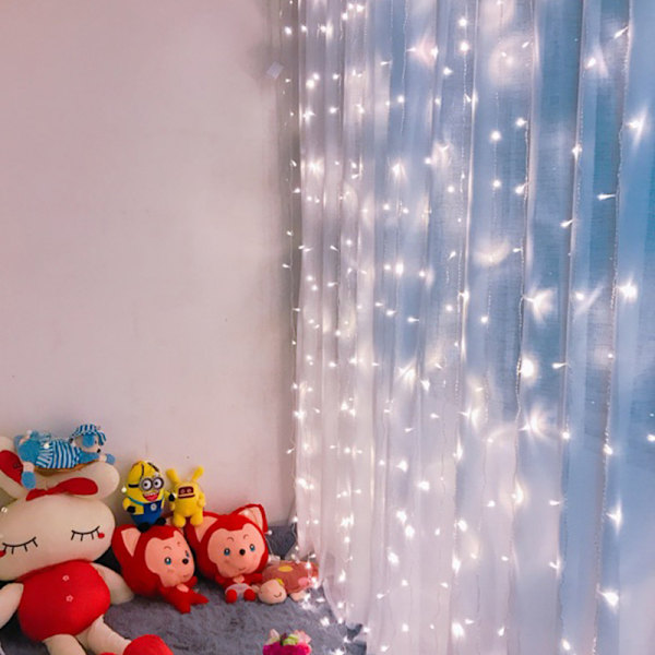300 LED Ljusgardin 3M*3M Gardinbelysning 8 Belysningslägen I