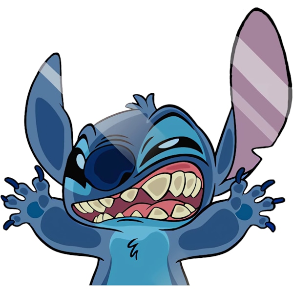 1 st Stitch Rolig Slagande Glas Anime Cartoon Vinyl Dekal Sticker för Bil/Lastbil/Laptop