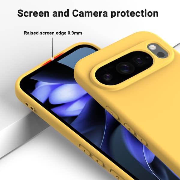 Fodral för Google Pixel 11 Pro Stötsäkert, Smalt Flytande Silikonmaterial Yellow
