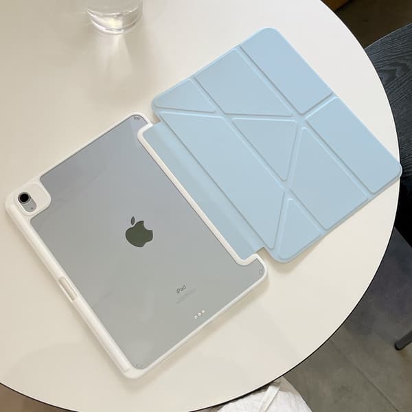 Futteral til iPad Air 11 2026, Transparent akryl bakpanel (Blå)