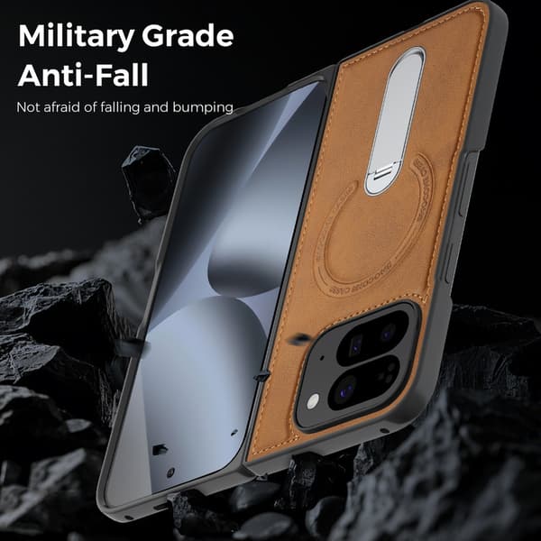 Telefondeksel til Google Pixel 10 Pro Fold Robust Stativ Magnetisk Brown