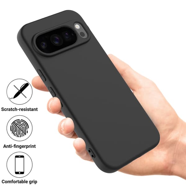 Etui til Google Pixel 10 Pro XL Støtsikkert, Slankt Flytende Silikonmateriale Black