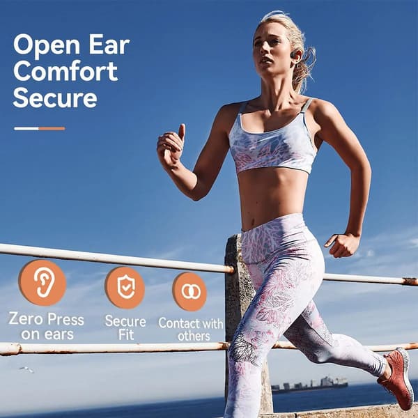 Trådløst benlednings Bluetooth-headset for løping, sykling og trening