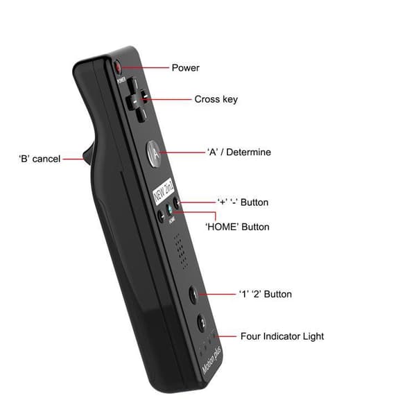 Controller til Wii/Wii U med Motion Plus og Nunchuk, indbygget accelerator Red