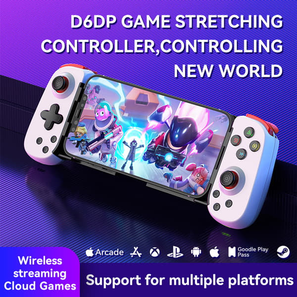 Trådløs controller til Ps4/Ps5/Xbox/Pc/Android/Ios – Teleskopisk Gamepad med Hall-effekt, Bluetooth Black