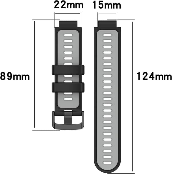 Udskiftningsrem til Garmin Approach S20/Approach S5/S6 Sort Hvid Black White
