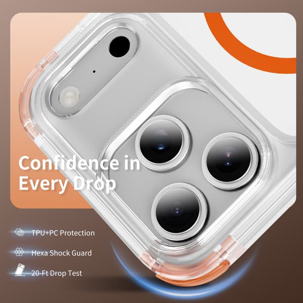 Fodral för iPhone 16 Pro, transparent magnetiskt mobilskal med bärrem White 16 Pro