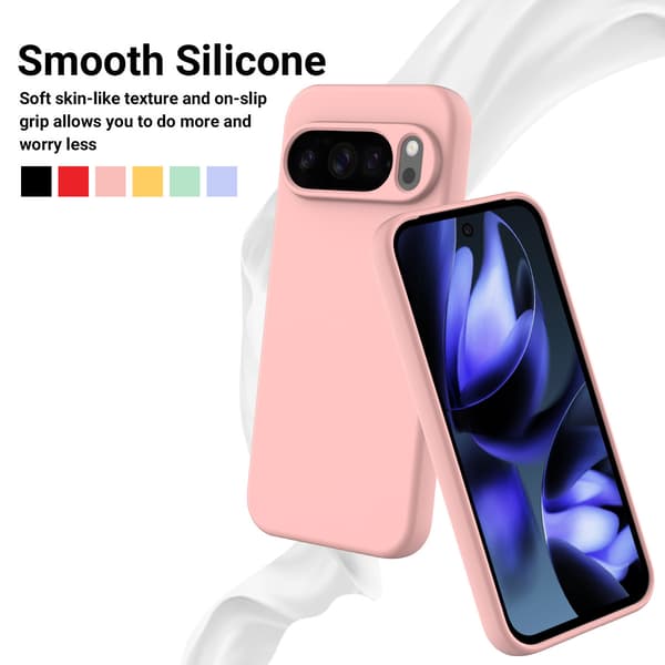 Etui til Google Pixel 9A Støtsikkert, Slankt Flytende Silikonmateriale Pink