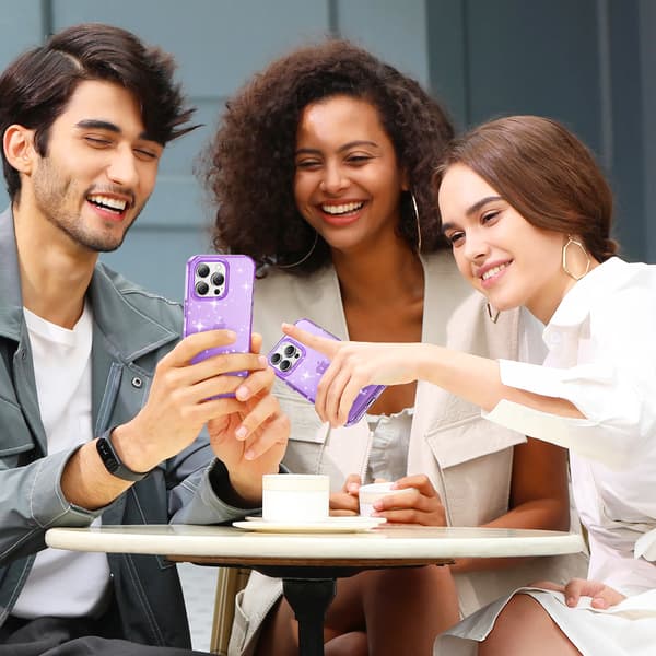Telefoncover til iPhone 16 Pro Max Glitter Stødsikkert Robust Purple