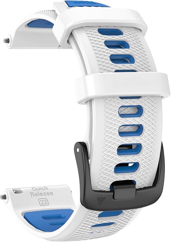 Silikonerem til Garmin Forerunner 255 Music, Forerunner 265, Vivoactive 4, Venu 2 Erstatningsrem 22mm White