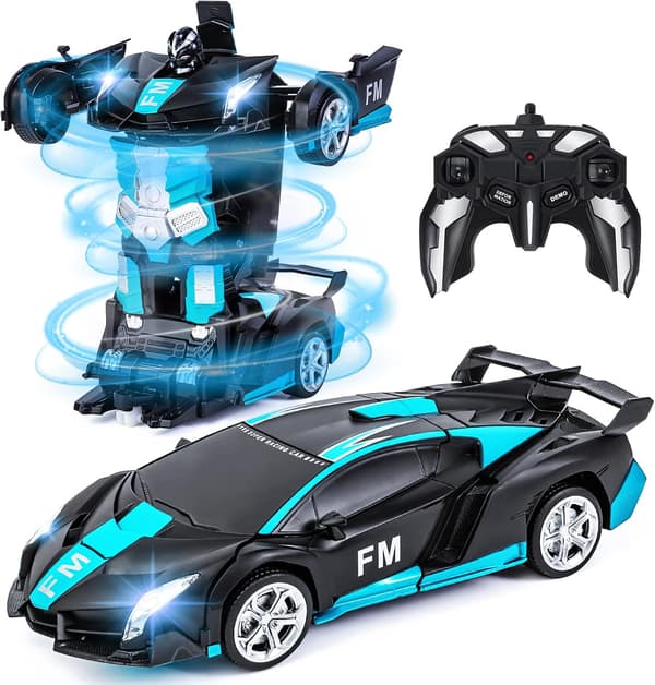 Fjernstyrt bil 2-i-1 Lamborghini Transformer Robot Blue